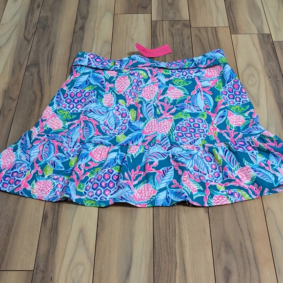 NWT! Lilly Pulitzer Debbie Skirt Maldives Green Turtle Wave Size 14 - Picture 6 of 14